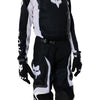 Fox Racing 180 Frame Pants (Youth) in Red, close-up of the waist and hip panels, with the ratcheting waist adjuster, stretch yoke, shaped hip panel, and reinforced knee or thigh material. Available options—Color: Blue, Grey/Yellow, Black, Red; Size: Y-22, Y-24, Y-26, Y-28. SKU 40702-003-26. UPC 198571130155.