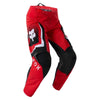Fox Racing 180 Frame Pants (Youth) in Red, full modeled front view, with the fitted waist, articulated knee shape, tapered legs, and reinforced riding panels on a rider. Available options—Color: Blue, Grey/Yellow, Black, Red; Size: Y-22, Y-24, Y-26, Y-28.