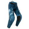 Fox Racing 180 Frame Pants (Girls) in Neon Pink, close-up of the waist and hip panels, with the ratcheting waist adjuster, stretch yoke, shaped hip panel, and reinforced knee or thigh material. Available options—Color: Neon Pink, Deep Blue; Size: Y-22, Y-24, Y-26, Y-28. SKU 40705-065-26. UPC 198571128244.