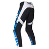 Fox Racing 180 HD38 Pants in Black/Blue, rear product view, with the reinforced seat, rear yoke, articulated knees, tapered legs, and lower-leg graphics. Available options—Color: Black/Blue; Size: 26, 28, 30, 32, 34, 36, 38. SKU 40709-013-28. UPC 198571135235.