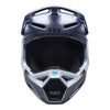 Fox Racing V1 Clutch Helmet in White/Black, front view, with the visor, wide goggle opening, vented chin bar, and brow vents centered in the frame. Available options—Color: Neon Pink, White/Black; Size: XS, SM, MD, LG, XL, 2X. SKU 42140-058-M. UPC 198571132678.