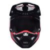 Fox Racing V1 Clutch Helmet in Neon Pink, front view, with the visor, wide goggle opening, vented chin bar, and brow vents centered in the frame. Available options—Color: Neon Pink, White/Black; Size: XS, SM, MD, LG, XL, 2X. SKU 42140-065-M. UPC 198571128725.