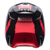 Fox Racing V1 Clutch Helmet in Neon Pink, rear view, with the rear shell vents, lower neck opening, molded shell ribs, and Fox lettering. Available options—Color: Neon Pink, White/Black; Size: XS, SM, MD, LG, XL, 2X. SKU 42140-065-L. UPC 198571128732.