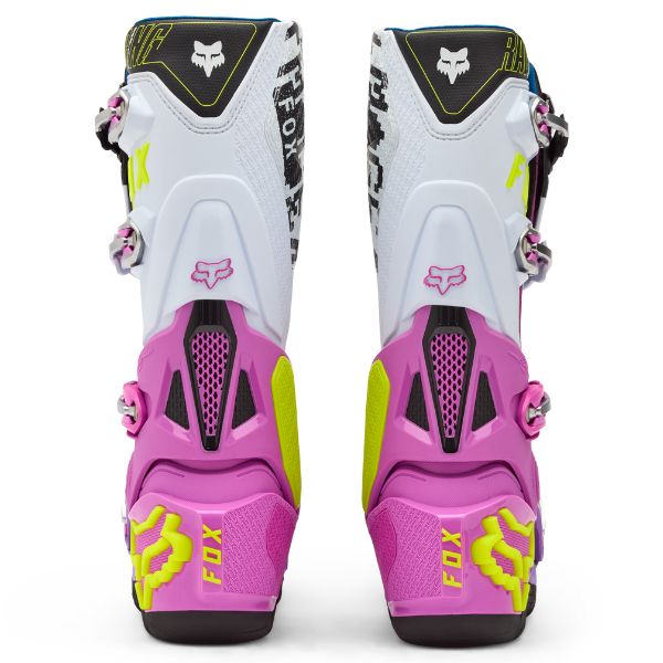 Studio photo on a white background of Fox Racing - Instinct LE Image Phantom Boots; showing boot profile, closure hardware, and sole tread; SKU 36365-922-9