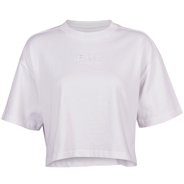 Fox Racing Wordmark Premium Crop Tee mountain bike gear in White detail view sku 31984-008