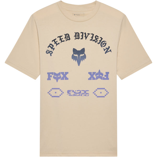 Fox Racing Icon Tee mountain bike gear in Tan detail view sku 38447-088