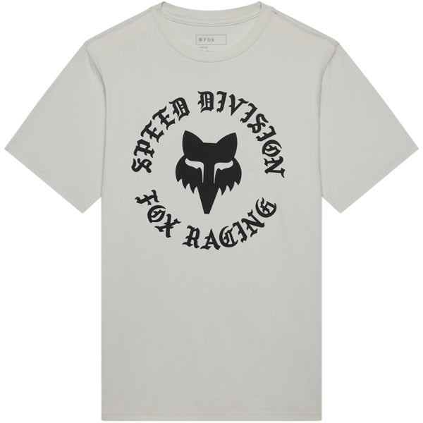 Fox Racing Badge 195 Original Tee mountain bike gear in Light Grey detail view sku 38493-097