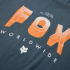 Fox Racing Block 195 Original Tee mountain bike gear in Deep Cobalt detail view sku 38499-244