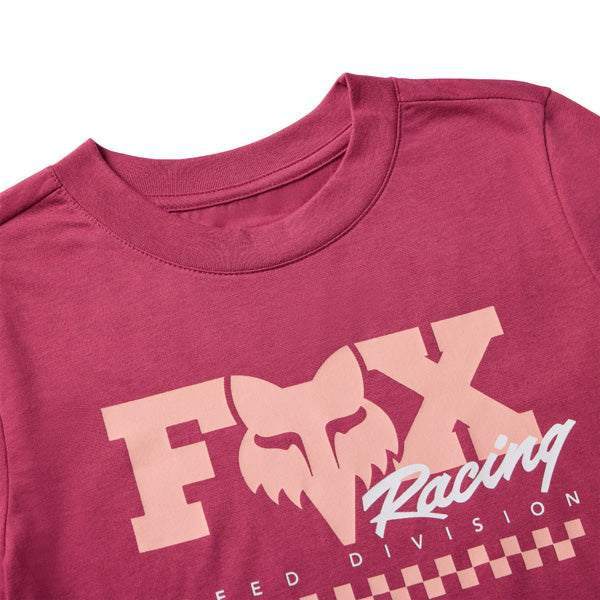 Fox Racing Checker Baby Tee mountain bike gear in Deep Cobalt detail view sku 39409-A02