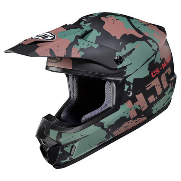 studio product photo of HJC SKU 871233403 in Camo, sizes XS, SM, MD, LG, XL for motocross helmet, dirt bike, off road.