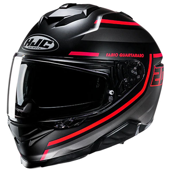 studio product photo of HJC SKU 815143103 in Black/Red, sizes XS, SM, MD, LG, XL for motocross helmet, dirt bike, off road.