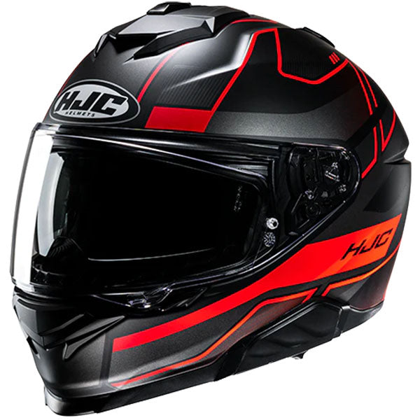 studio product photo of HJC SKU 815153103 in Black/Red, sizes XS, SM, MD, LG, XL for motocross helmet, dirt bike, off road.