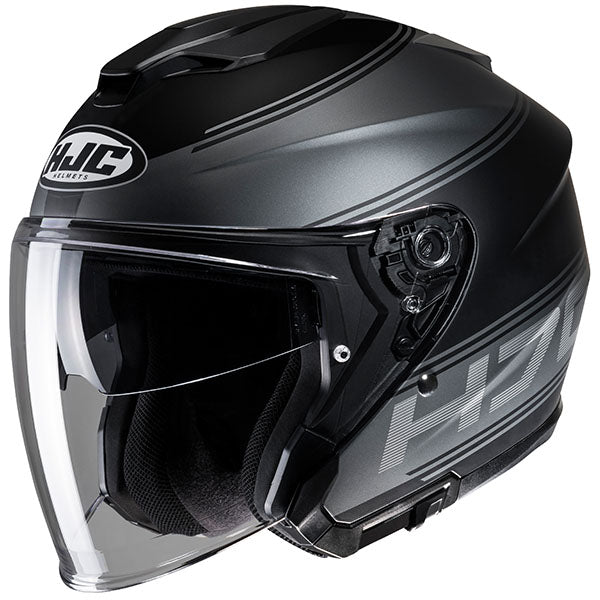 studio product photo of HJC SKU 837113503 in Black/Grey, sizes XS, SM, MD, LG, XL for motocross helmet, dirt bike, off road.