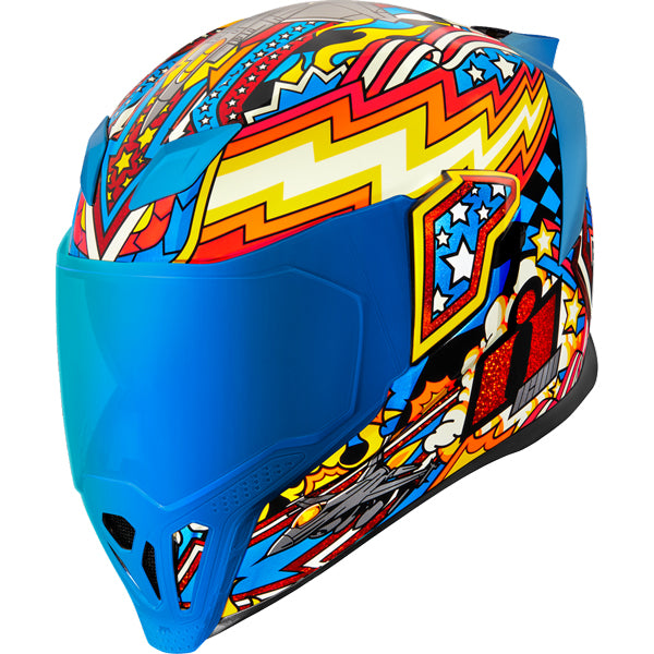 Studio photo on a white background of Icon - Airflite Flyboy Helmet; showing helmet shell shape, vent layout, and exterior finish; SKU 0101160