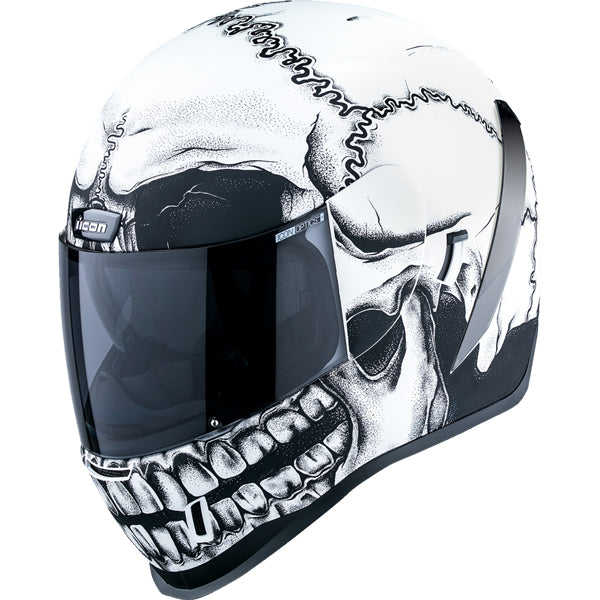 Clean studio shot of Icon - Airform Crestfallen Helmet; showing helmet shell shape, vent layout, and exterior finish; SKU 0101186; Colors: White
