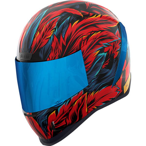Clean studio shot of Icon - Airform Fever Dream Helmet; showing helmet shell shape, vent layout, and exterior finish; SKU 0101161; Colors: Red