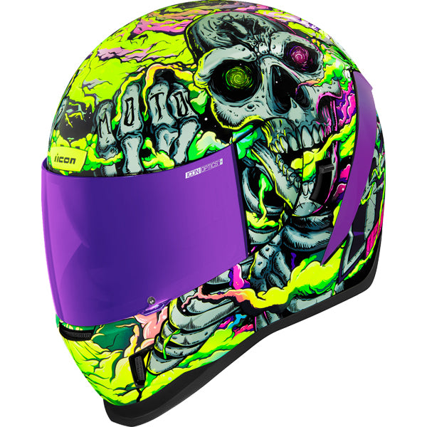 Studio photo on a white background of Icon - Airform Hippy Dippy Helmet; showing helmet shell shape, vent layout, and exterior finish; SKU 0101160
