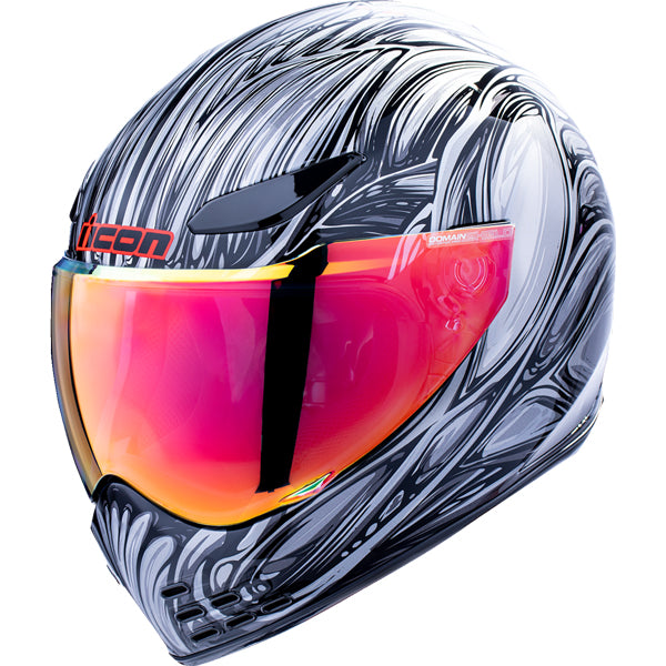 Studio photo on a white background of Icon - Domain Nouveau Helmet; showing helmet shell shape, vent layout, and exterior finish; SKU 0101185; Sizes: XS–XL