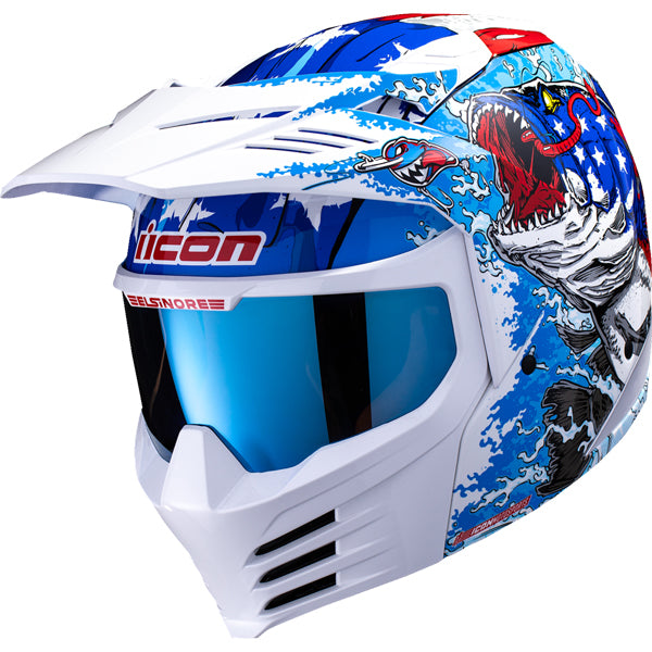 Professional studio photo of Icon - Elsinore American Basstard Helmet; showing helmet shell shape, vent layout, and exterior finish; SKU 010432