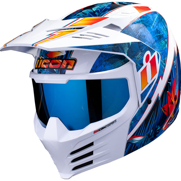 Studio photo on a white background of Icon - Elsinore Kaonohi Helmet; showing helmet shell shape, vent layout, and exterior finish; SKU 010432