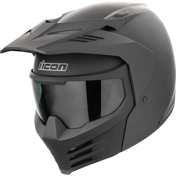 High-resolution studio image of Icon - Elsinore Monotype Helmet; showing helmet shell shape, vent layout, and exterior finish; SKU 01043299; Sizes: XS–XL