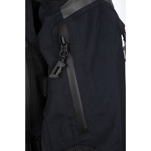 High-resolution studio image of Klim Artemis Jacket (Womens); showing outer material, seams, and closures; SKU 3015-002-110-000; Sizes: XS-2XL