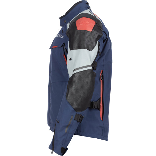 Studio photo on a white background of Klim Kodiak Jacket; showing outer material, seams, and closures; SKU 3721-003-048-000