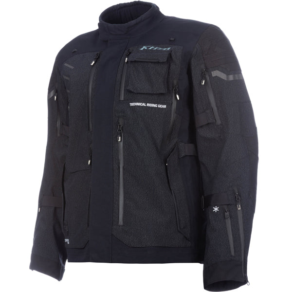 Professional studio photo of Klim Badlands Pro A3 Jacket; showing outer material, seams, and closures; SKU 4101-002-120-000; Sizes: S-3XL