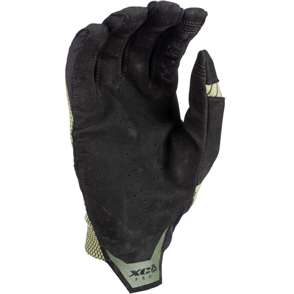 Crisp studio image on a white background of Klim XC Pro Gloves; showing stitching detail and grip areas; SKU 5022-001-120-359; Sizes: S-3XL