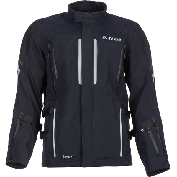 Studio photo on a white background of Klim Latitude Jacket; showing outer material, seams, and closures; SKU 5146-005-120-000; Sizes: S-4XL