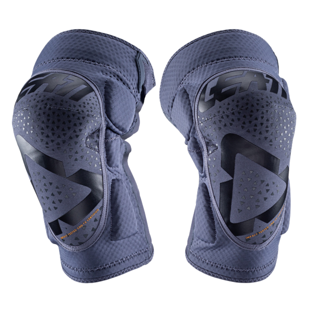 Pair of blue knee pads with black accents on a white background Leatt - 3DF 5.0 Knee Guard