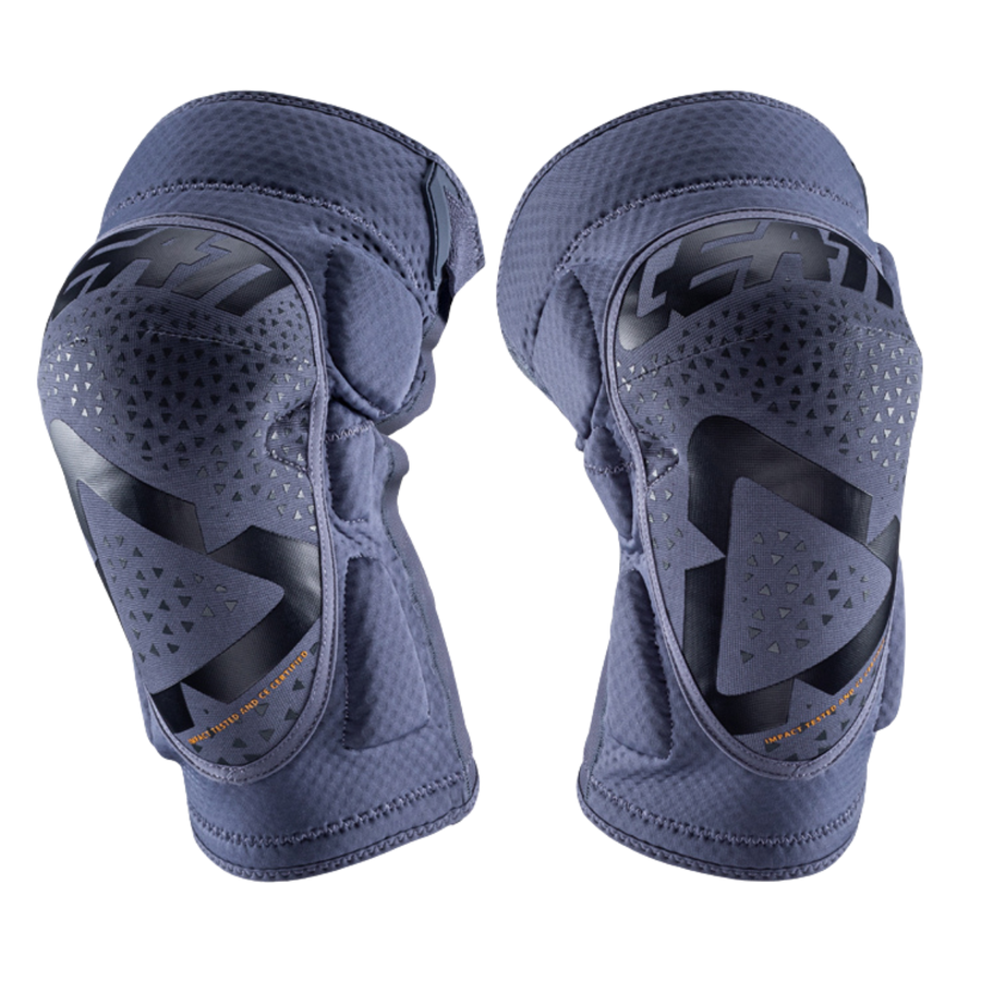 Pair of blue knee pads with black accents on a white background Leatt - 3DF 5.0 Knee Guard