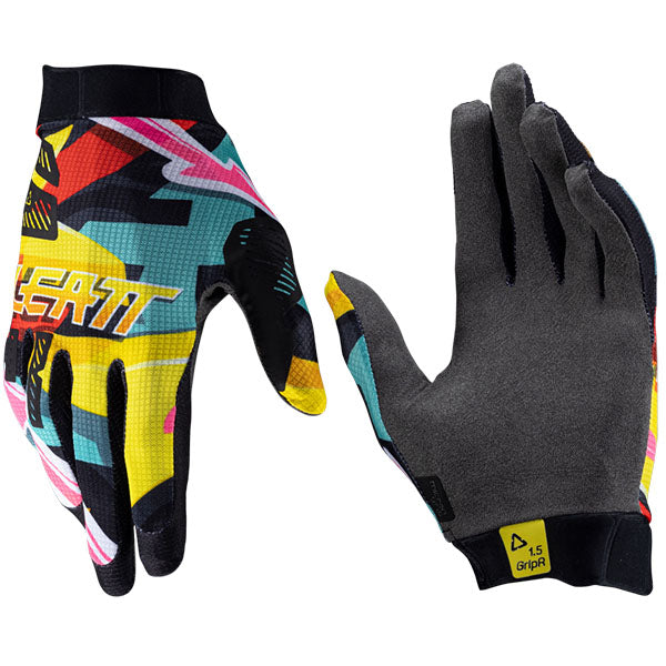 Product photo showing Leatt, Moto 1.5 Glove (Youth) in Carnival, Colors: Carnival, Cheetah, Pitboard Royal, Sizes: 2-2, SKU: 6025450340