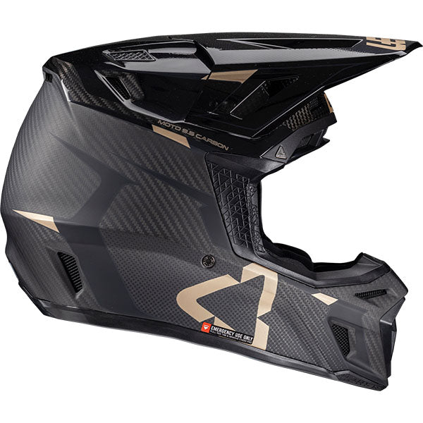Product photo showing Leatt, Moto 9.5 Carbon V25 Helmet Kit, Colors: Carbon, Carbon/White, Sizes: 2-2, SKU: 1025100124