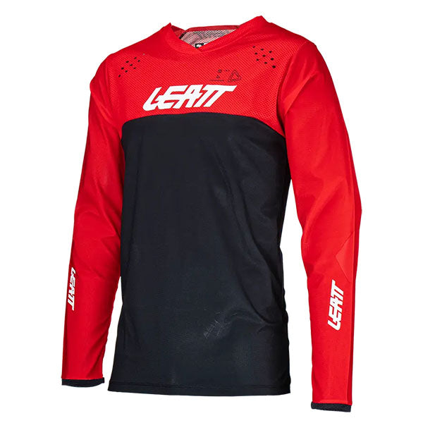 Product photo showing Leatt, Moto 4.5 Enduro Jersey in XL, Colors: 2XL, 3XL, LG, MD, SM, XL, Sizes: Orange, Red, SKU: 5024080363