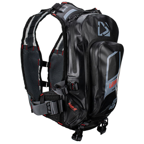 Product photo showing Leatt, Moto HydraDri WP 2.0 Hydration System in Titanium, Colors: Black, Cactus, Titanium