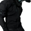 Leatt Moto 6.5 HydraDri Jacket in Black, worn by a rider, showing the fit, sleeves, and chest pockets