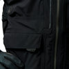 Leatt Moto 6.5 HydraDri Jacket in Black, close-up of the lower front pocket and main zipper
