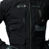 Leatt Moto 6.5 HydraDri Jacket in Black, front detail showing the chest and lower storage pockets