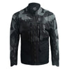 Leatt Moto 5.5 Enduro Jacket in Camo Black, front view showing the chest pockets, sleeves, and full zipper