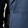 Leatt Moto 5.5 Enduro Jacket in Camo Grey, close-up of the neck-brace-ready collar zipper