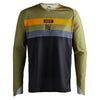 Leatt Moto 4.5 Enduro Jersey in Stripe Khaki Brown, front view showing the chest and sleeve graphics
