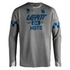 Leatt Moto 4.5 Enduro X-Flow Jersey in Speed Steel Grey, front view showing the chest and sleeve graphics