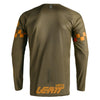 Leatt Moto 4.5 Enduro X-Flow Jersey in Khaki Brown, rear view showing the back and sleeve graphics