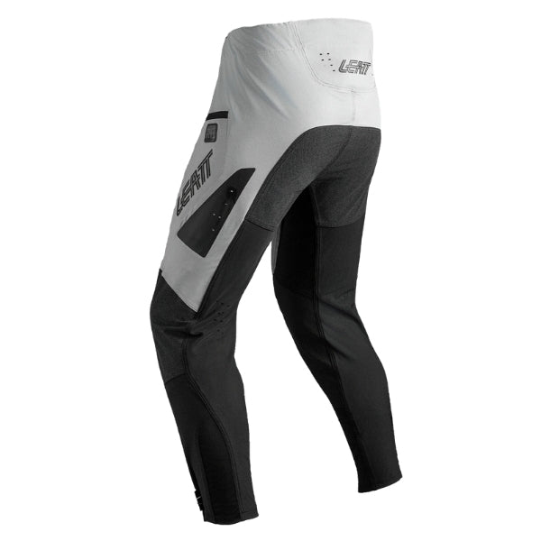 Leatt Moto 4.5 Enduro X-Flow Pants in Steel Grey, rear view showing the seat, knee, and lower-leg panels