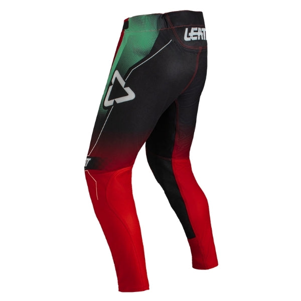 Leatt Moto 5.5 IKS Pants in Fade Red, rear view showing the seat, knee, and lower-leg panels