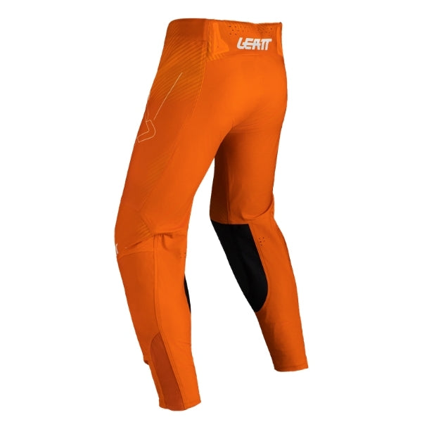 Leatt Moto 4.5 Pants in Hatchet Orange, rear view showing the seat, knee, and lower-leg panels