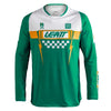 Leatt Moto 4.5 Lite Jersey in Speed Jade Green, front view showing the chest and sleeve graphics