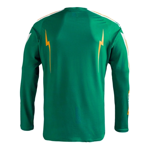 Leatt Moto 4.5 Lite Jersey in Speed Jade Green, rear view showing the back and sleeve graphics