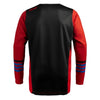 Leatt Moto 3.5 Jersey in Stripes Red, rear view showing the back and sleeve graphics
